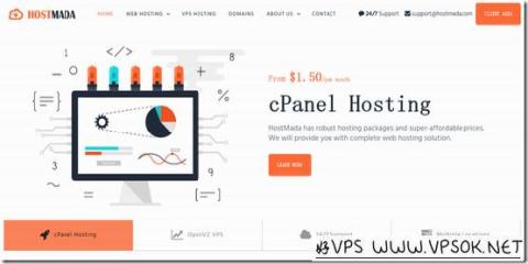 HostMada：$4.2/月OpenVZ-512MB/50GB/3M无限 香港