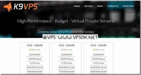 K9VPS：$5.94/年OpenVZ-128MB/10GB/500GB 洛杉矶