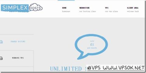 Simplexhosts：£2.5/月KVM-512MB/17GB/100M无限 北卡
