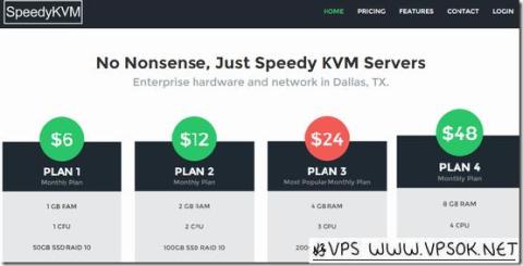 SpeedyKVM：$4.2/月KVM-1GB/50G SSD/1.5TB 达拉斯