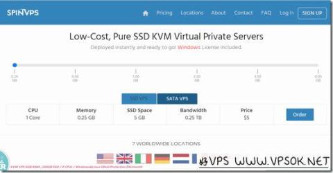 SpinVPS：$6/月KVM-512MB/10G SSD/500GB 美国