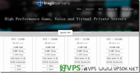 Tragicservers：$2.5/月OpenVZ-512MB/50GB/1TB 洛杉矶&amp;达拉斯