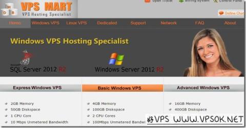 VPS-mart：$8/月Windows-2GB/50GB/10M无限 达拉斯