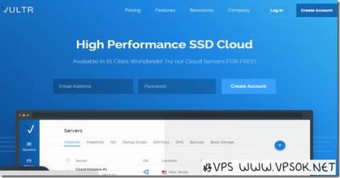 Vultr：$5/月KVM-1GB/25G SSD/1TB 十五机房